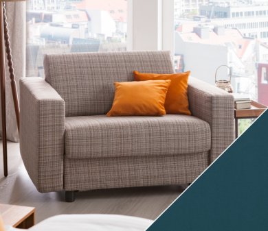 Sleeping sofa Riva with Tunis | petrol 160x200 cm