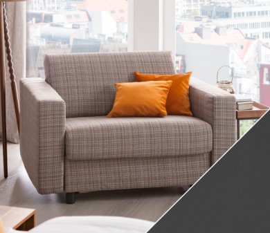 Schlafsofa Riva mit Tunis | graphit 140x200 cm