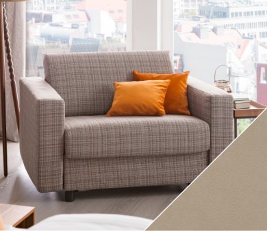 Sleeping sofa Riva with Dillon | sand 160x200 cm