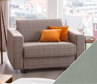 Schlafsofa Riva mit Dillon | bleu 120x200 cm