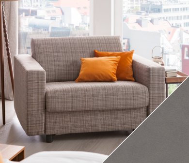 Sleeping sofa Riva with Dillon | grey 160x200 cm