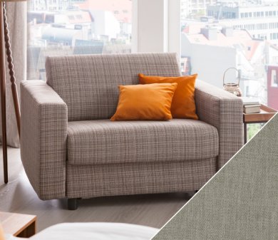 Sleeping sofa Riva with Olbia | grey 140x200 cm
