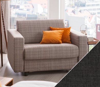 Sleeping sofa Riva with Olbia | anthracite 075x200 cm