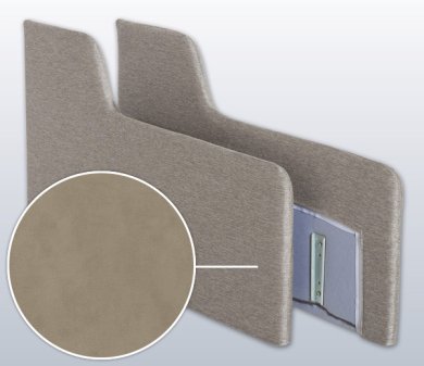 Armrest-Set with Wallace, Variation D | cappuccino 3,5 cm