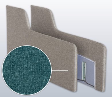 Armrest-Set with Seattle, Variation D | aquamarine 3,5 cm