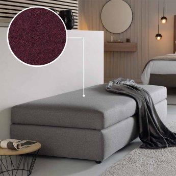 Sofa bed (with storage space) Limone with Tirol | burgundy 