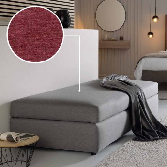 Sofa bed (with storage space) Limone with Sacramento | cherry 