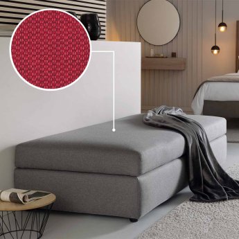 Sofa bed (with storage space) Limone with Alba | red 