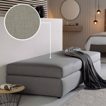 Sofa bed (with storage space) Limone with Olbia | grey 