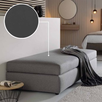 Sofa bed (with storage space) Limone with Tunis | graphite 