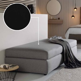 Sofa bed (with storage space) Limone with Tunis | black 