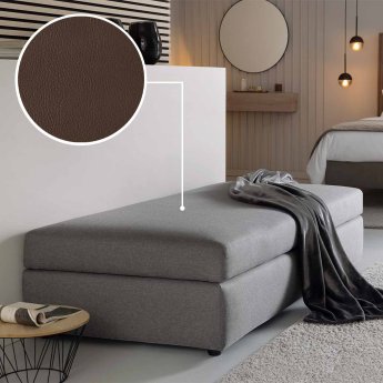 Sofa bed (with storage space) Limone with Padova Plus | chocolate 