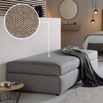 Sofa bed (with storage space) Limone with Alba | grey-brown 