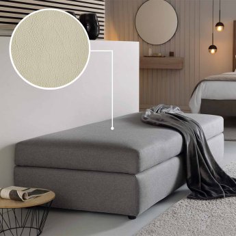 Sofa bed (with storage space) Limone with Padova Plus | silver grey 