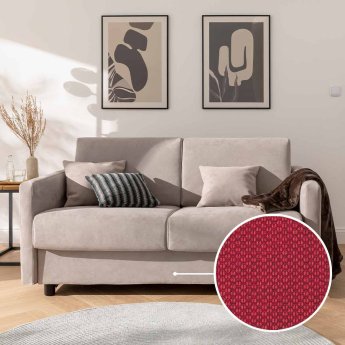 Sleeping sofa Riva with Alba | red 140x200 cm