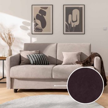 Sleeping sofa Riva with Dillon | aubergine 