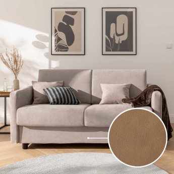 Sleeping sofa Riva with Padova Plus | cappuccino 120x200 cm