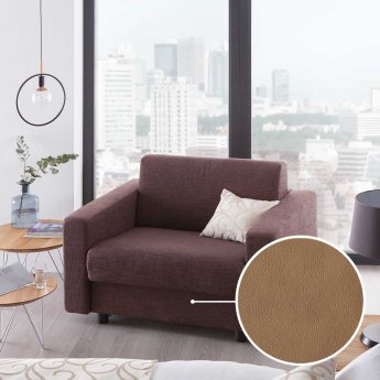 Sleeping sofa Riva with Padova Plus | cappuccino 075x200 cm