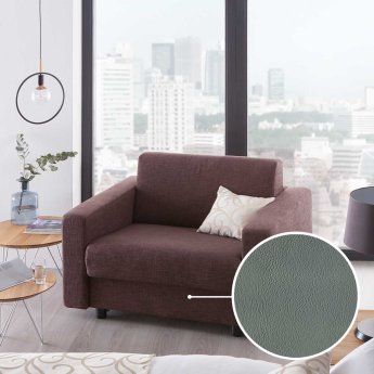 Sleeping sofa Riva with Padova Plus | pebble 075x200 cm