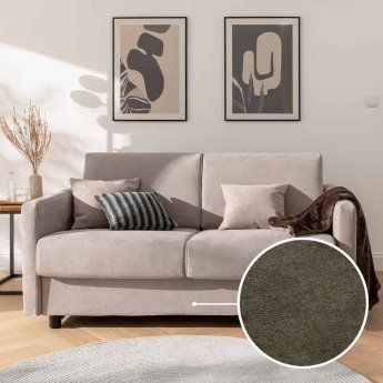 Sleeping sofa Riva with Vancouver | cappuccino 