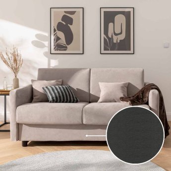 Schlafsofa Riva mit Peru | schwarz 