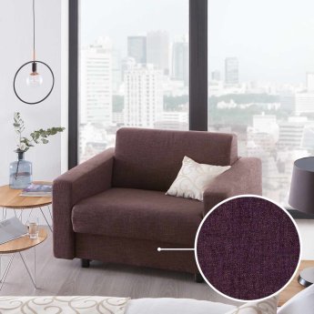 Schlafsofa Riva mit Seattle | brombeer 075x195 cm