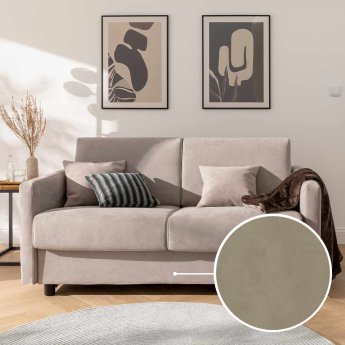 Sleeping sofa Riva with Wallace | cappuccino 