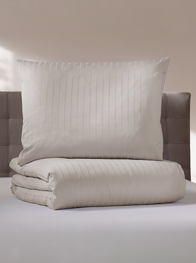 Satin bed linen pillow cover Lyon | pebble 