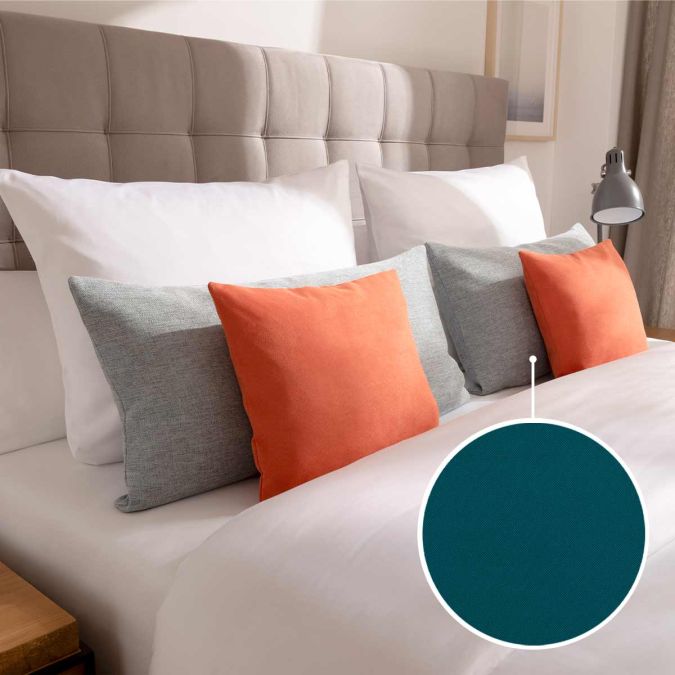 Decorative cushion cover without stand-up seam with Manhattan | petrol 