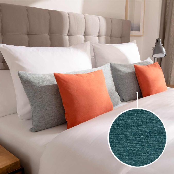 Decorative cushion cover without stand-up seam with Seattle | aquamarine 