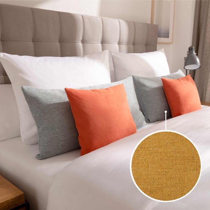 Decorative cushion cover without stand-up seam with Seattle | brass 