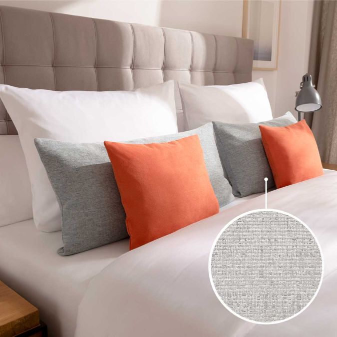 Decorative cushion cover without stand-up seam with Cornwall | silver 