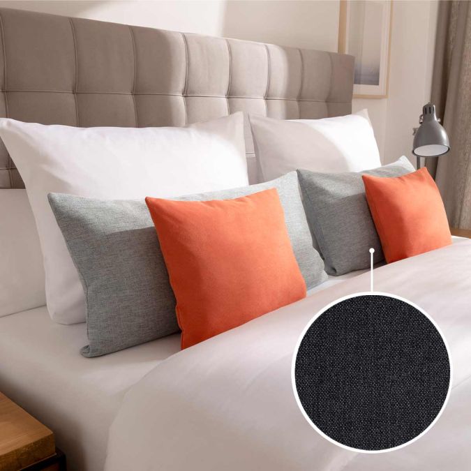 Decorative cushion cover without stand-up seam with Seattle | anthracite 