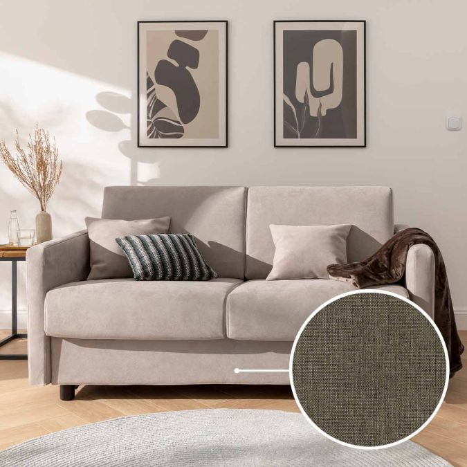 Sleeping sofa Riva with Bari | beige-brown 