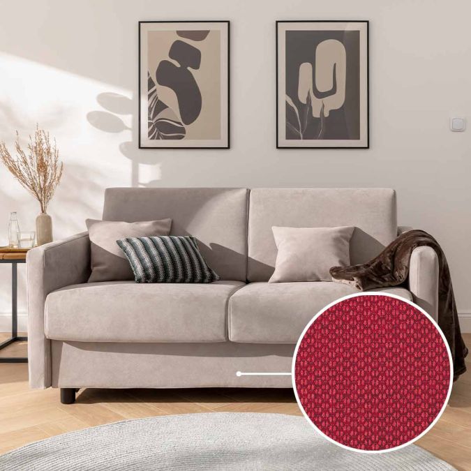 Schlafsofa Riva mit Alba | rot 