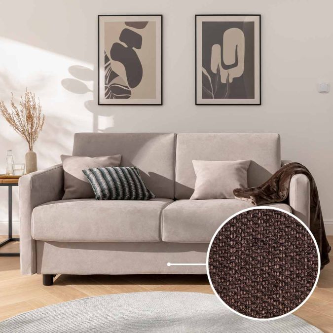 Sleeping sofa Riva with Alba | chocolate 