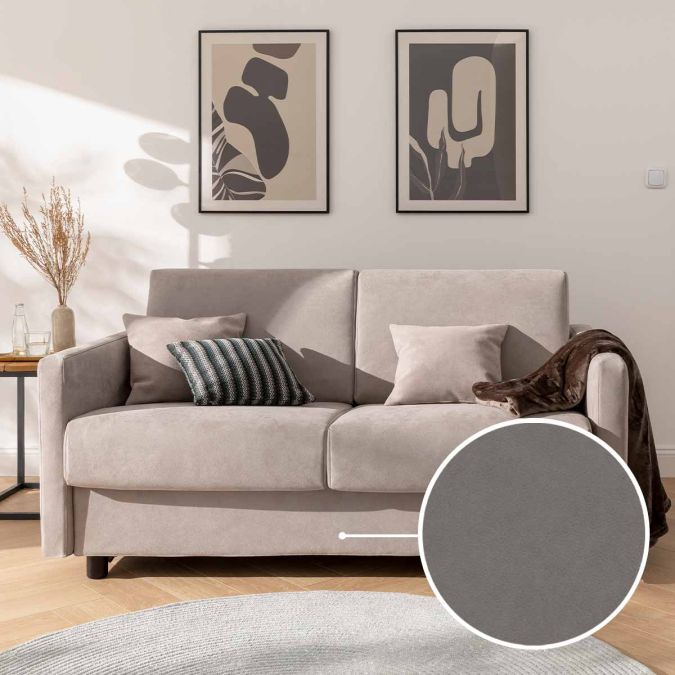 Schlafsofa Riva mit Dillon | grau 