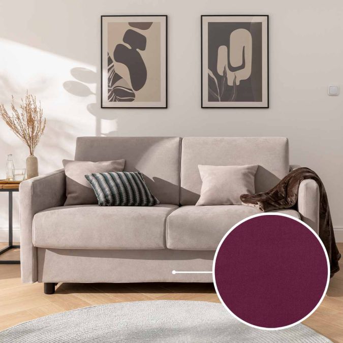 Sleeping sofa Riva with Manhattan | violet 