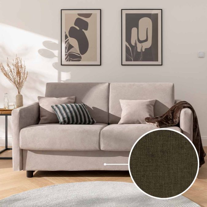 Sleeping sofa Riva with Olbia | brown 