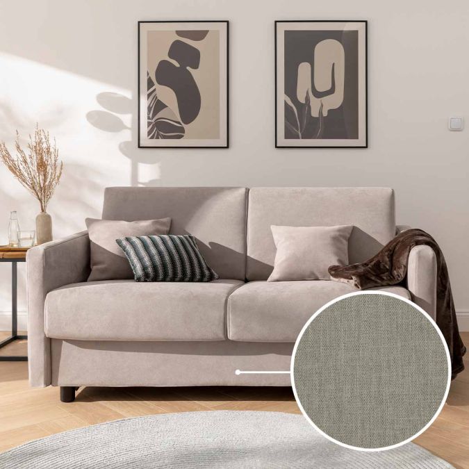 Sleeping sofa Riva with Olbia | grey 