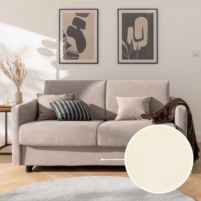 Sleeping sofa Riva with Padova Plus | white 