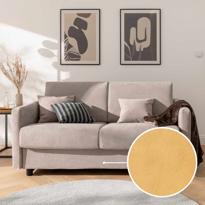 Sleeping sofa Riva with Padova Plus | sand 