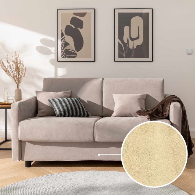 Sleeping sofa Riva with Padova Plus | pearl 
