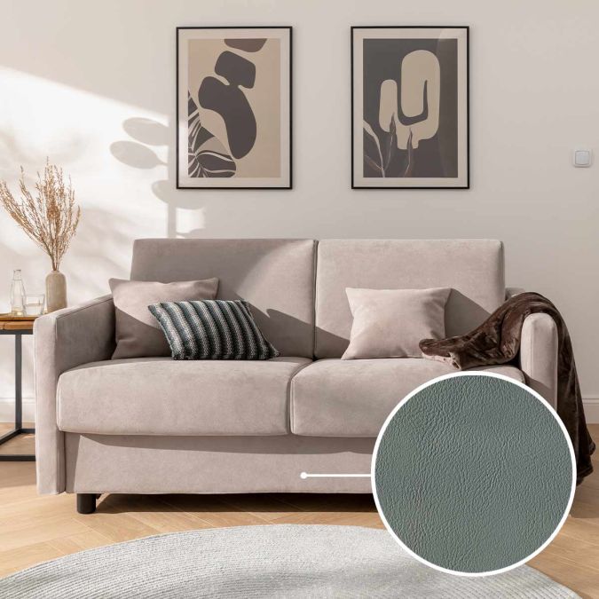 Schlafsofa Riva mit Padova Plus | kiesel 