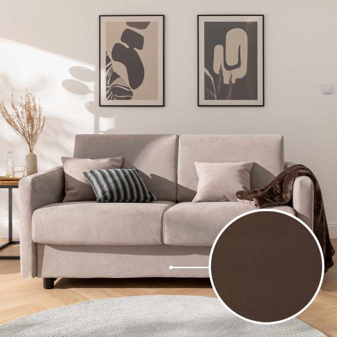 Sleeping sofa Riva with Padova Plus | chocolate 