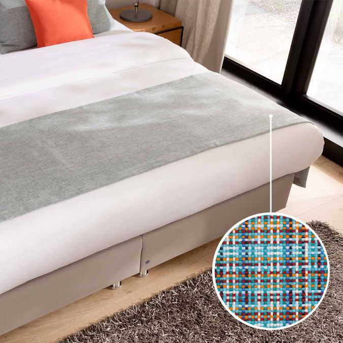 Bed plaid Fano with Paris | turquoise 