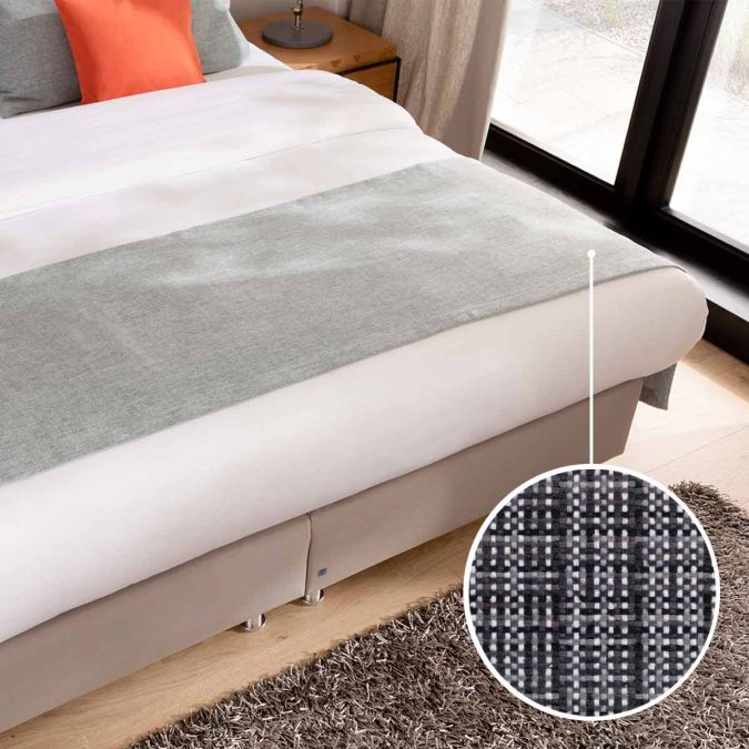 Bed plaid Fano with Paris | anthracite 