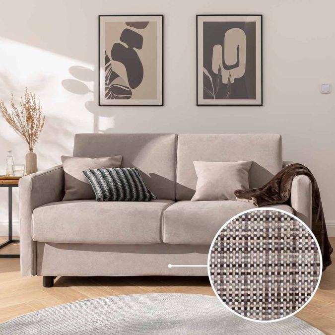 Sleeping sofa Riva with Paris | grey-brown 