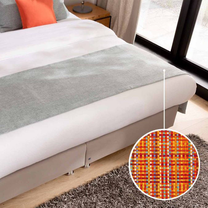Fußplaid Fano mit Paris | orange-rot 