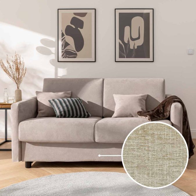 Sleeping sofa Riva with Paris | sand 